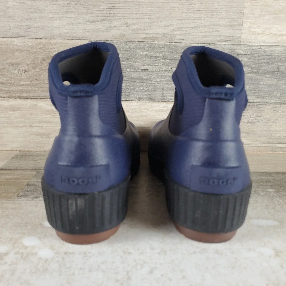 Bogs Seattle II Womens Ankle Boots Sz 6 Indigo Black Rubber Waterproof Slip On